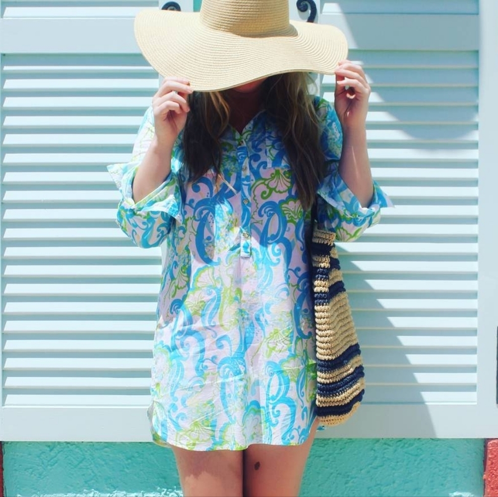 Lilly Pulitzer Blue and Green Swim Coverup